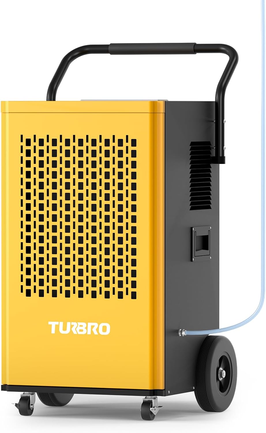 TURBRO 245 Pint Commercial Dehumidifier with Pump and Drain Hose, for Large Spaces, Rolling Wheels, Faster Defrost, for Basements, Warehouses, Flood Restoration, Industrial Sites