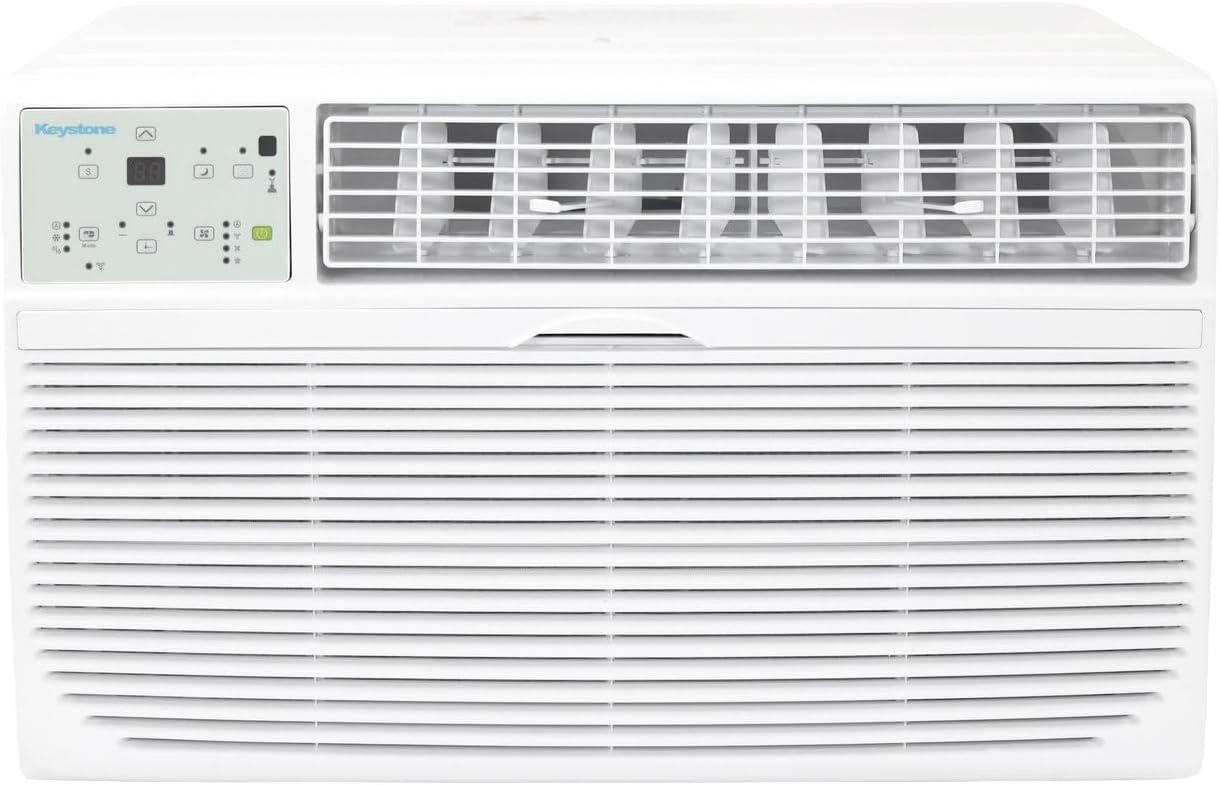 Keystone 10,000 BTU Through the Wall Air Conditioner and Dehumidifier, 115V, Through the Wall AC Unit for Bedroom, Bathroom, Nursery, Small-Medium Sized Rooms up to 450 Sq.Ft., Quiet, High Efficiency