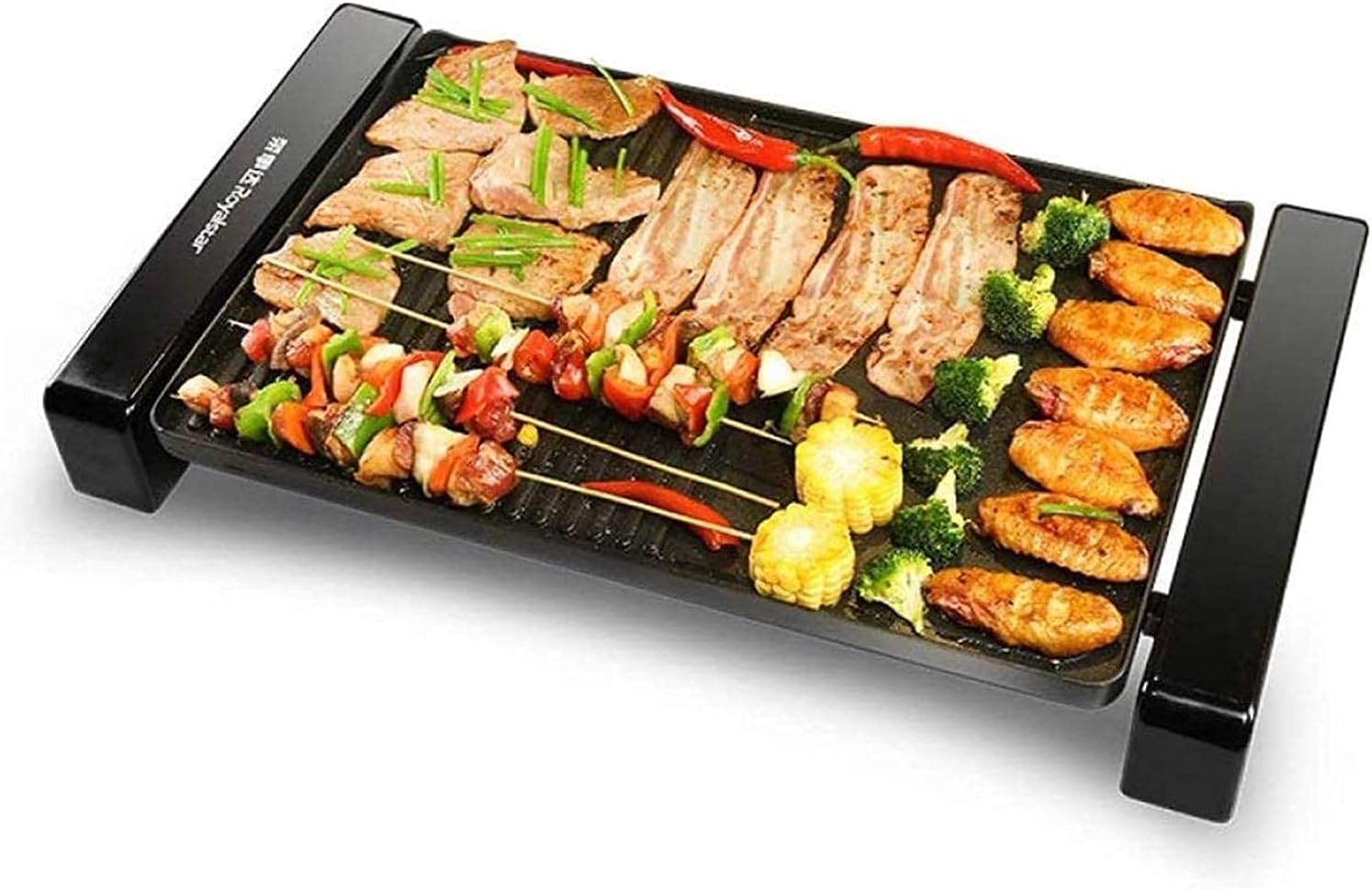 Electric BBQ Grill Indoor Electric Grill Multifunction Healthy Home Smokeless Non-Stick Barbecue Grilled Bakingpan Large Capacity Multi-Function Pot 1800W,Electric Teppanyaki for Camping, Fryi