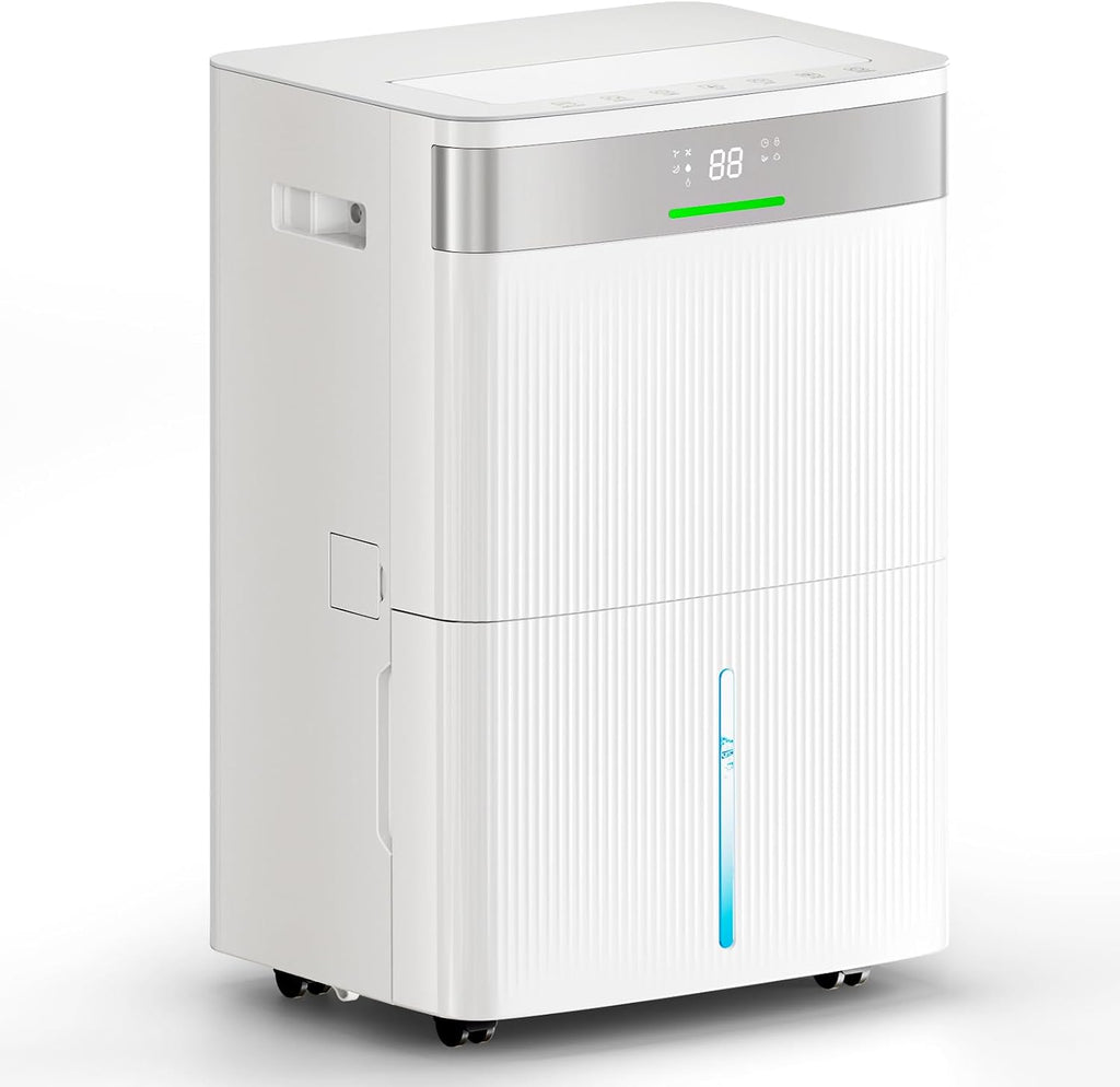 HUMLABS 82 Pints Dehumidifier for Home, 5000 Sq. Ft Dehumidifier for Basement with Drain Hose, Front LED Screen and 1.37 Gal Water Tank, Three Modes, Auto Defrost and 24HR Timer
