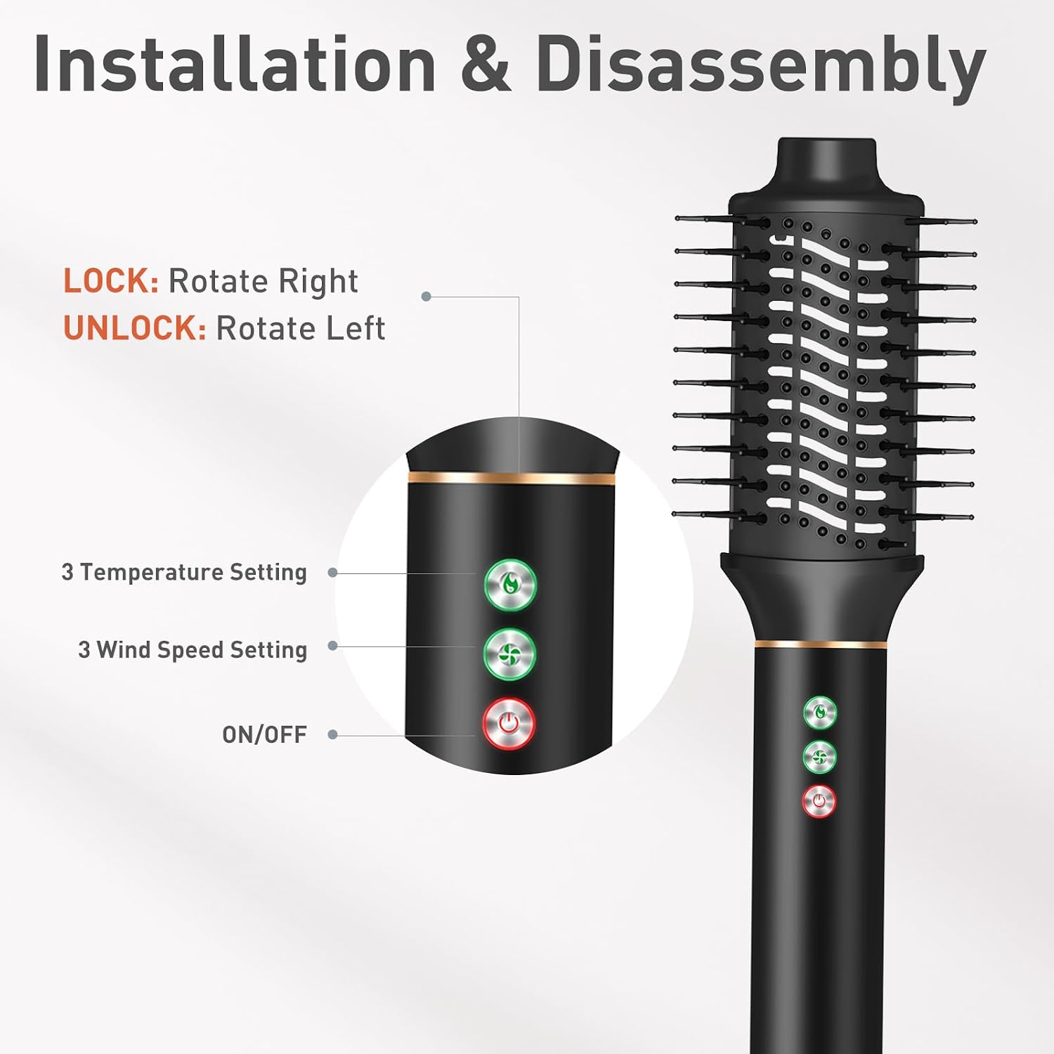 TANSHINE 5 in 1 Professional Hair Dryer Brush & Multi-Styler with 110,000 RPM,Ionic Powerful Blow Dryer Brush Set for Curling,Straightening,Volumizing,Fast Drying,Auto Wrap Curls Hot Air Styler,Black