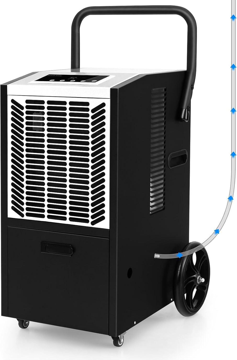 ARLIME 163 Pints Commercial Dehumidifier w/Pump & Drain Hose, Industrial Heavy Duty Portable Dehumidifier for Large Spaces, Basement, Warehouse, Water Damage Restoration, Up to 4500 Sq.Ft (White)
