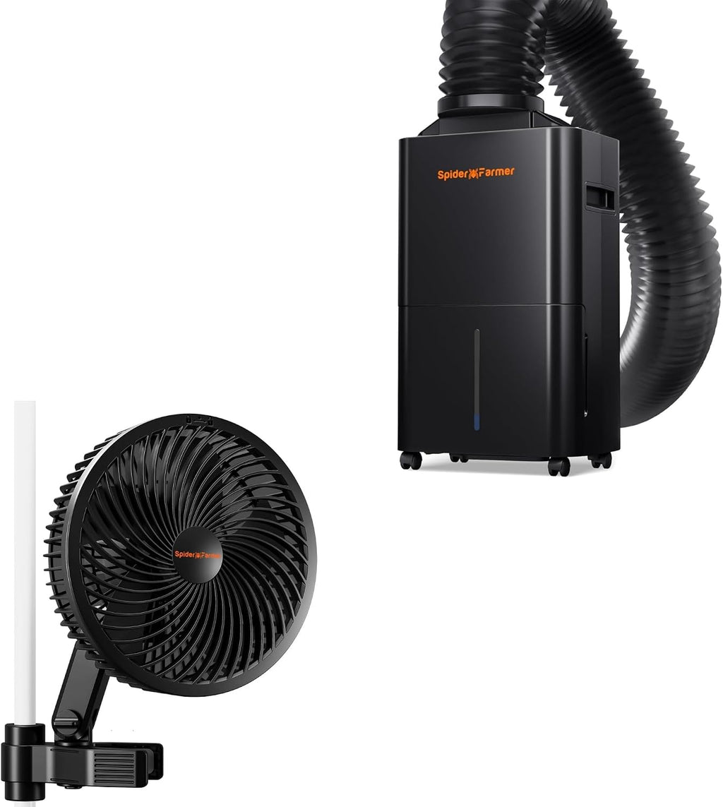 Spider Farmer New Grow Tent Fan 6' and Spider Farmer Dehumidifier with Drain Hose and Pump