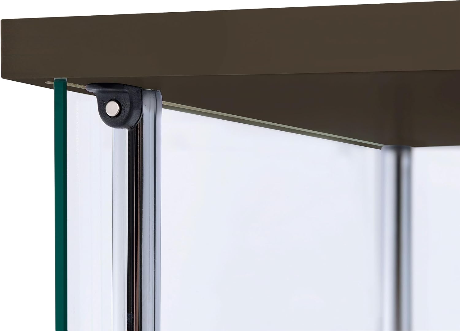 Coaster Home Furnishings - Bellatrix - Glass - 3-Shelf Curio Cabinet with Metal Frame, One Door, and Black Hardware - Living Room - 64-Inch - Cappuccino - 950172