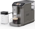 Fully Automatic Espresso Machine with Milk Frother, Built-In & Adjustable Espresso Bean Grinder, 1-15 Adjustable Grind Size Levels, 1.5L Water Tank, Auto-Cleaning, Cappuccino & Latte Machine for Home