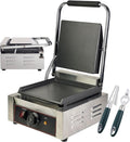 Electric Sandwich Maker 1800w Electric Contact Grill, Non-Stick Sandwich Toaster, Adjustable Temperature Control From 50-300°C, For Commercial Use (Grooved/Smooth), Groo/Smoo