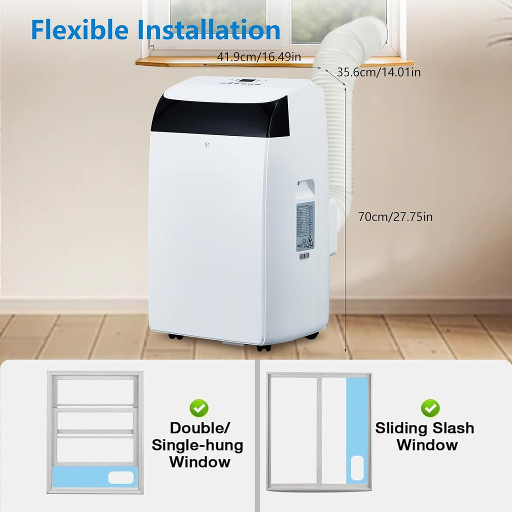 14000BTU Portable Air Conditioners with Remote Control and 24H Timer, KOKEBREN 3 IN 1 Low Noise Portable AC Unit with Dehumidifier and Fan, up to 750Sq. Ft. For Bedroom, Living Room, Office