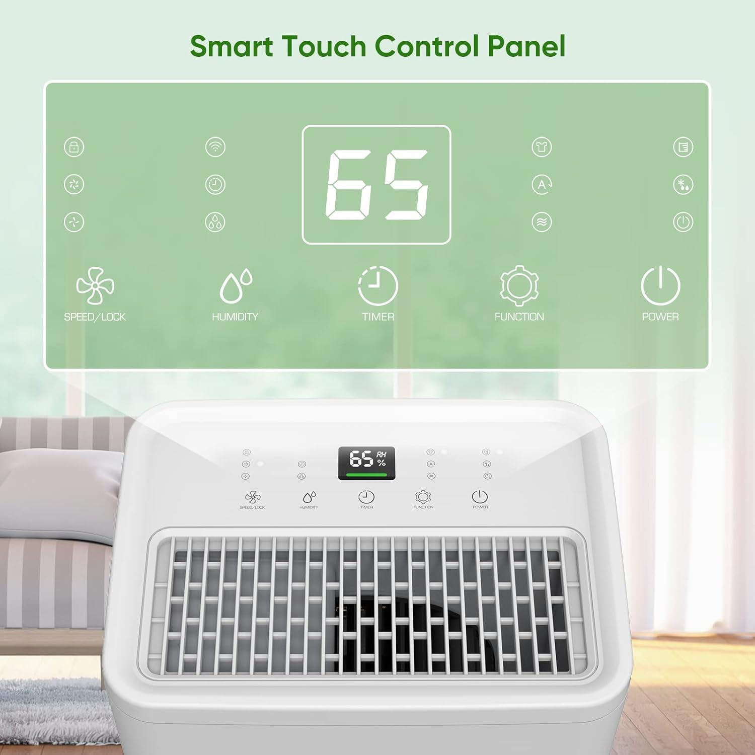 Dehumidifier, Dehumidifier for Basement with Drain Hose Max 70 Pints, Dehumidifiers for Home up to 4,500 Sq. Ft, Ideal for Bedroom, Bathroom & Large Rooms, Humidity Control, Dry Clothes, 24HR Timer
