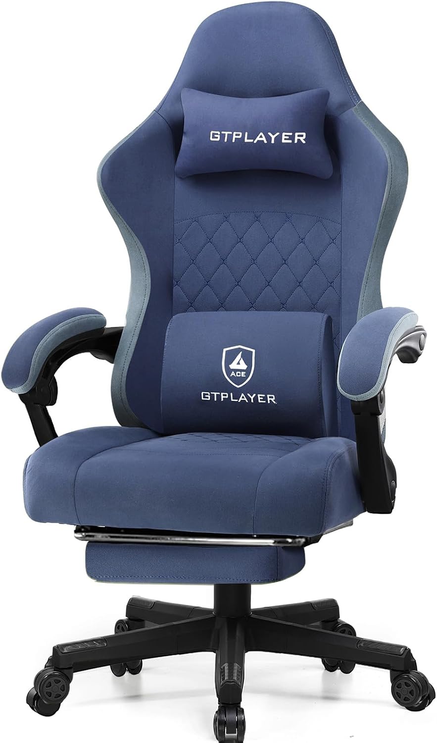 GTPLAYER Gaming Chair, Computer Office Chair with Pocket Spring Cushion, Linkage Armrests and Footrest, High Back Ergonomic Computer Chair with Lumbar Support Task Chair with Footrest