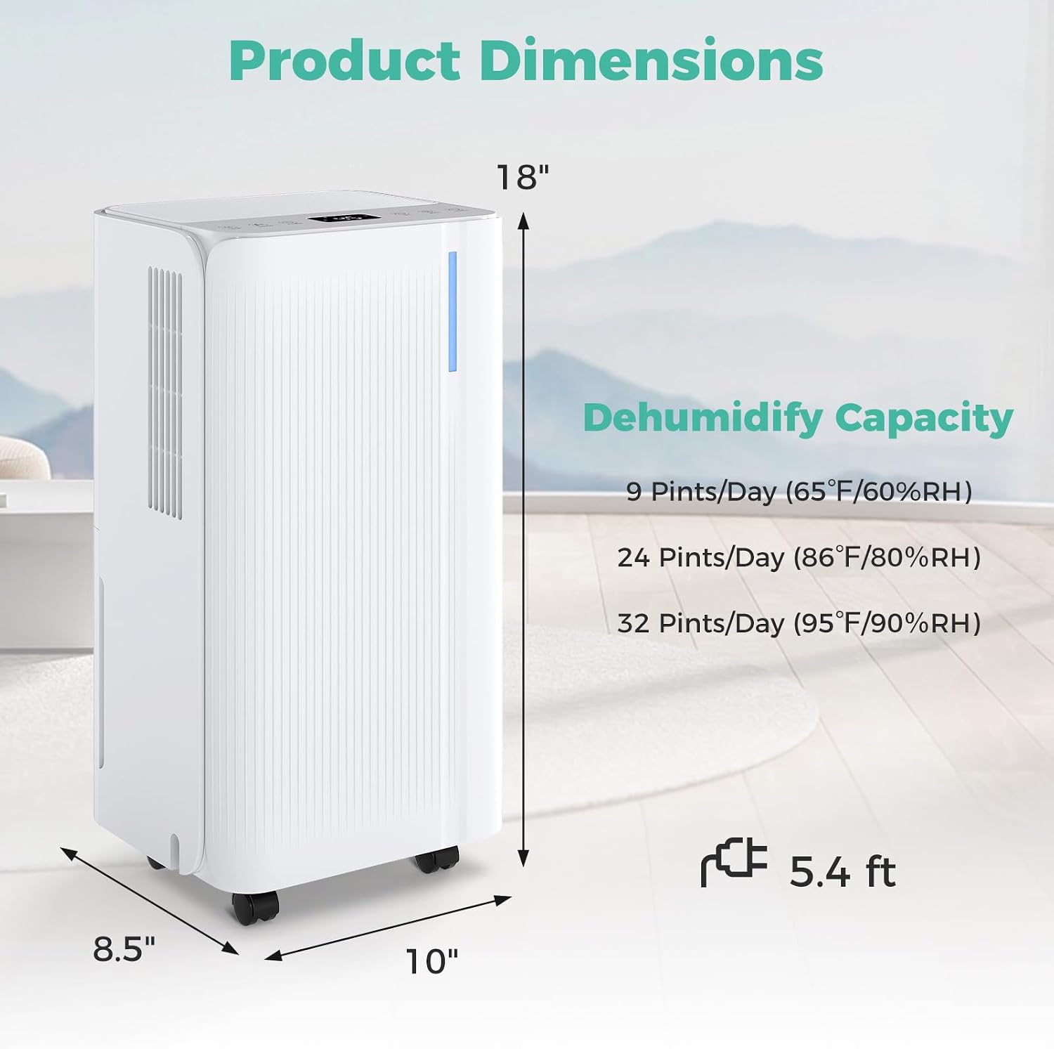 ARLIME 32 Pints Dehumidifier for Home & Basement, 2000 Sq.ft Portable Dehumidifier with Drain Hose, Auto Shut Off, LED Display, Sleep Mode, 24H Timer, Low Noise for Bedroom, Bathroom, Living Room