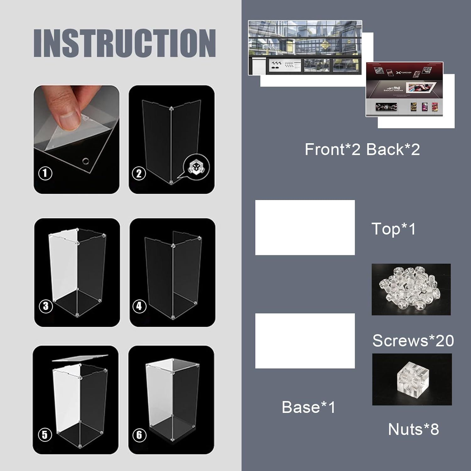 Acrylic Display Case for Lego Speed Champions Ultimate Formula 1 Collector's Pack, Dust-Proof Protective Showcase Box for F1 Model Car Kit (Model Car NOT Included)