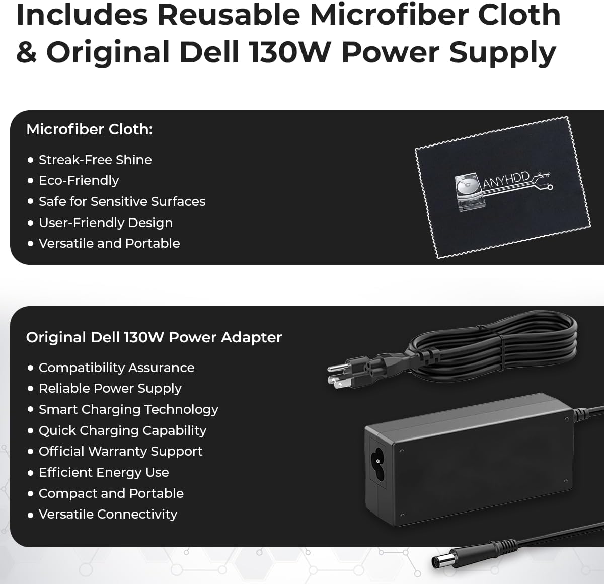 Dell WD19S Docking Station 130W (90W Power Delivery), Dell Docking Station for Laptop with 130W Power Adapter + HDMI + DisplayPort + USB-C Cable + Microfiber Cloth (Renewed)