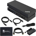 Lenovo 40AN0135US Dock 135W Bundle - Gen 2 Dual UHD 4K Display with 135W Power Adapter + 4K HDMI Cable + 4K DisplayPort Cable + Thunderbolt Cable + Microfiber Cloth - Lenovo Docking Station (Renewed)