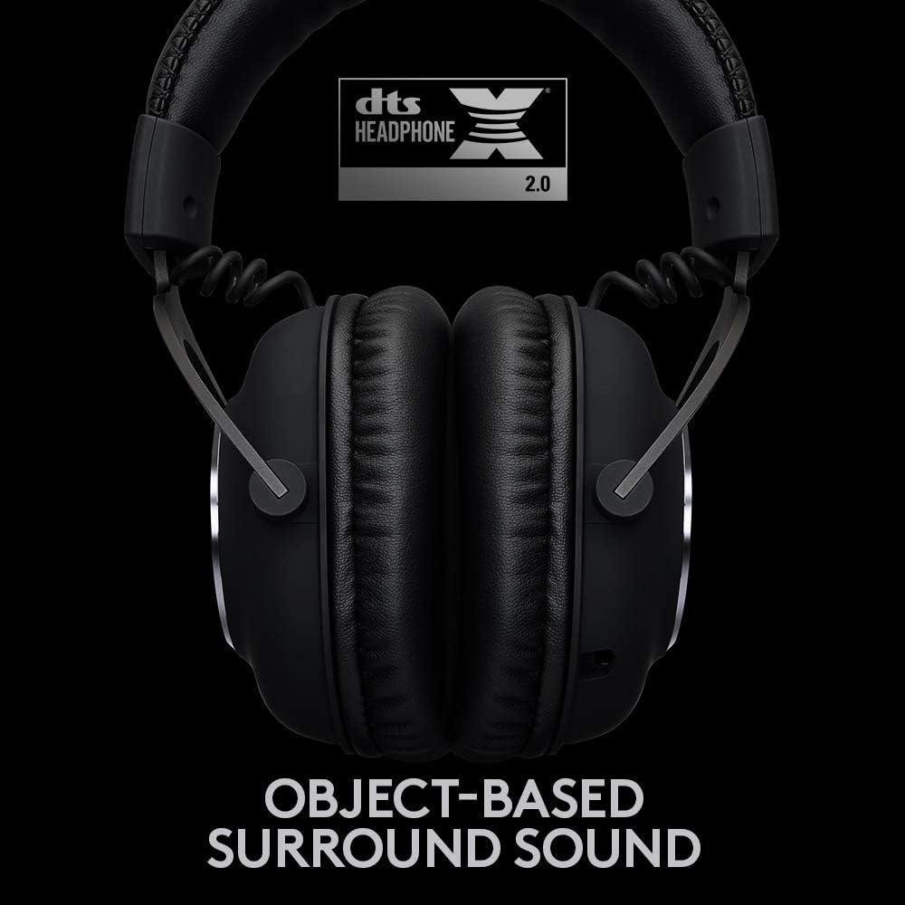 Logitech G PRO X Wireless Lightspeed Gaming Headset with Blue VO!CE Mic Filter Tech, 50 mm PRO-G Drivers, and DTS Headphone:X 2.0 Surround Sound, 20+ Hour Battery Life - Black