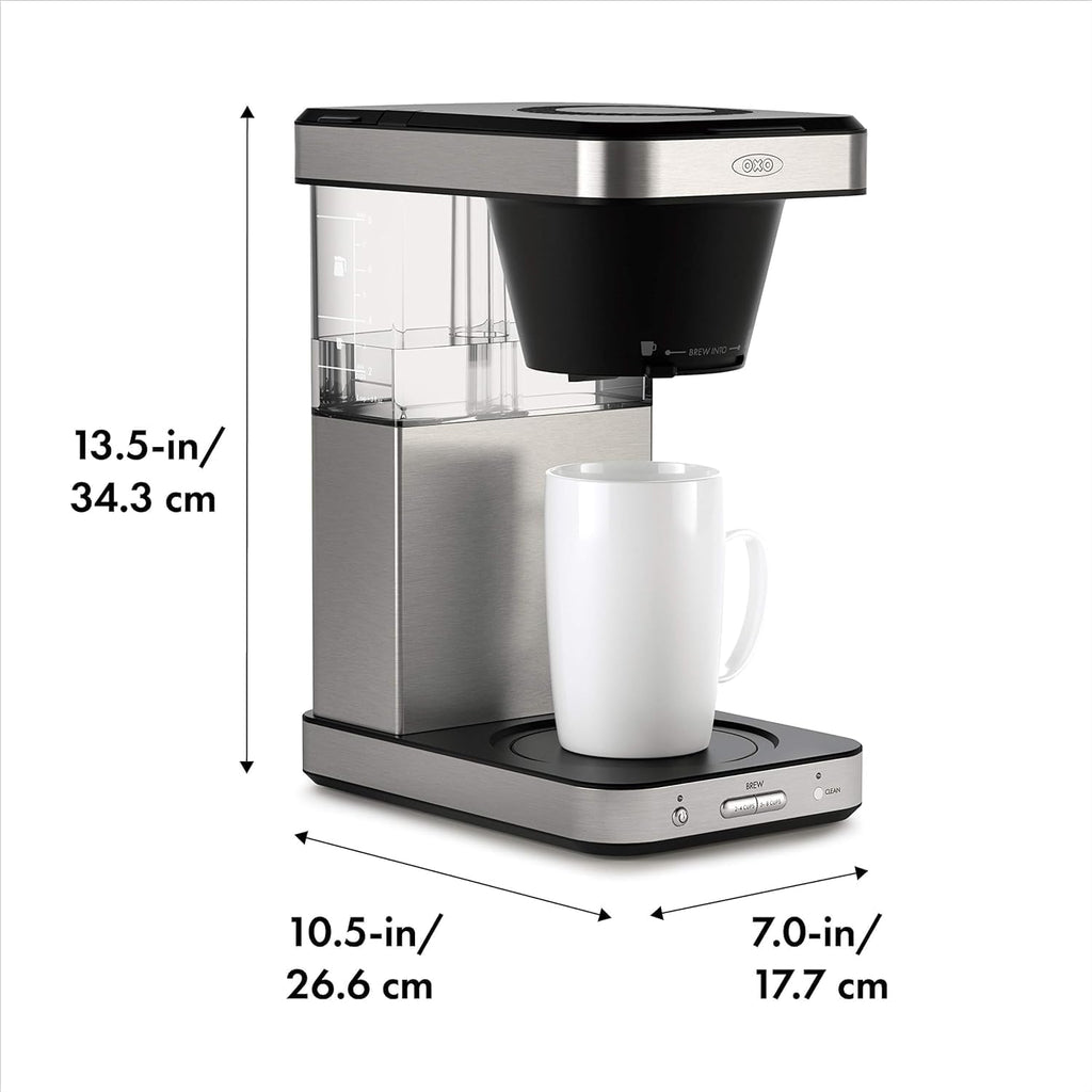 OXO Brew 8 Cup Coffee Maker, Stainless Steel with 100 Count Coffee Filters