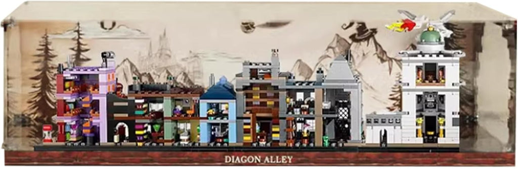 Acrylic Display Case for Lego 76444 Diagon Alley Building Set,Clear Display Case, Dust-Proof Display Case Compatible with Lego 76444 (Only Display Case)