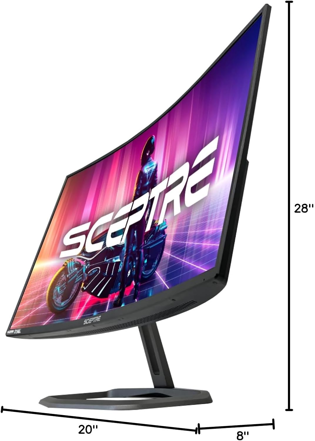 Sceptre Curved 32-Inch Gaming Monitor, 1920 × 1080, Up to 240+Hz, 1ms, 110% sRGB, AMD FreeSync Premium, Built-in Speakers, HDMI DisplayPort, Machine Black (C325B-FWD240 Series)