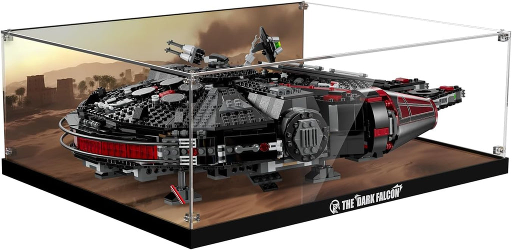 Acrylic Display Case for Lego Star Wars Dark Millennium Falcon 25th Anniversary Buildable Starship Model, Dustproof Clear Display Box Compatible with Lego 75389 (No Models, Only Box)