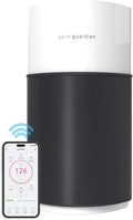 GermGuardian AirSafe+ XL Smart Air Purifier for Home 360° True HEPA Filter, UV-C, WiFi/App Enabled, Air Quality Monitor, Large Rooms Up to 1680 Sq Ft, For Smoke, Dust, Pet Dander, Black/White, AC3250