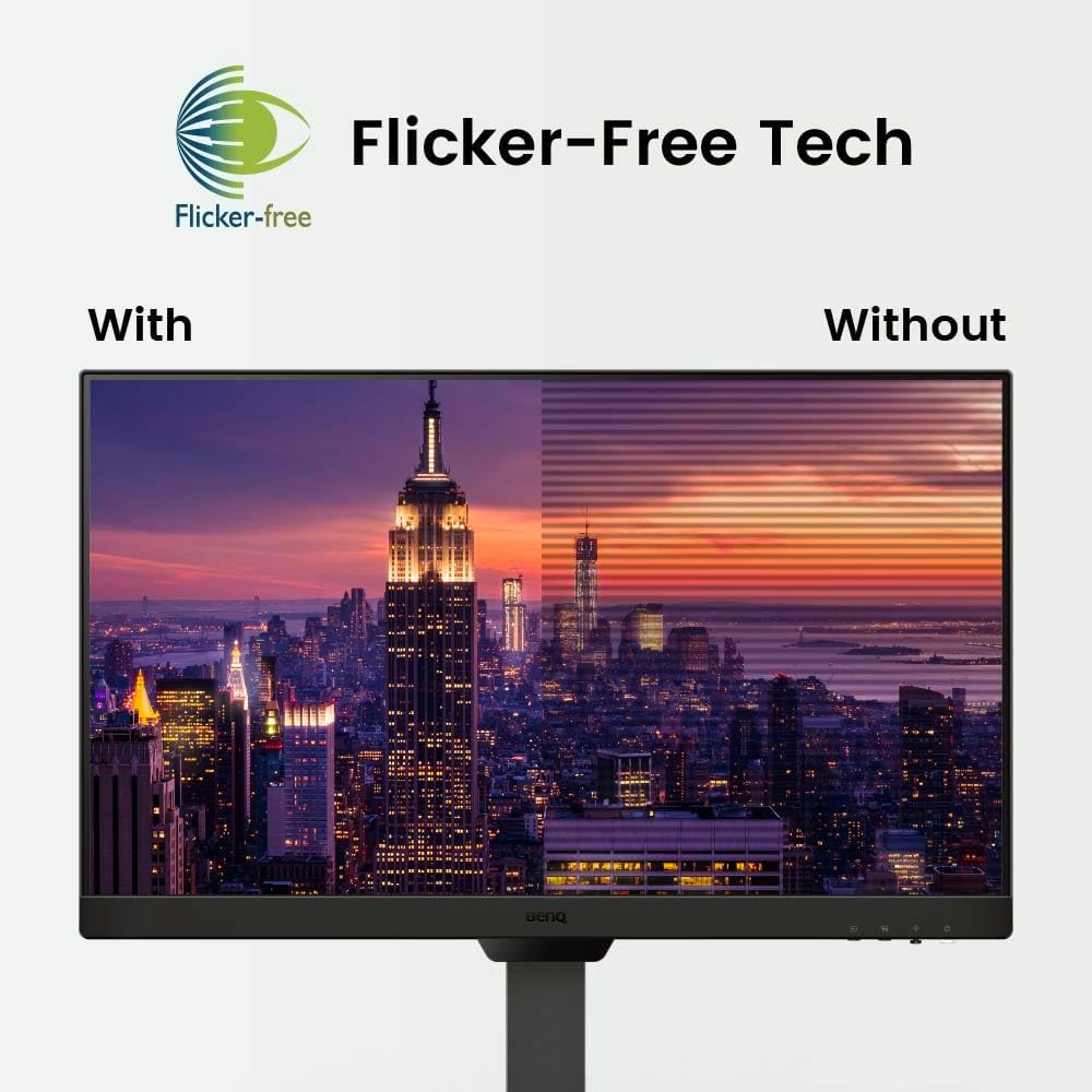 BenQ GW2490T Computer Monitor 24' 100Hz FHD 1920x1080p | IPS | Eye-Care Tech | Low Blue Light | Anti-Glare | Adaptive Brightness | Height and Tilt Adjustable | Built-in Speakers | DisplayPort | HDMI