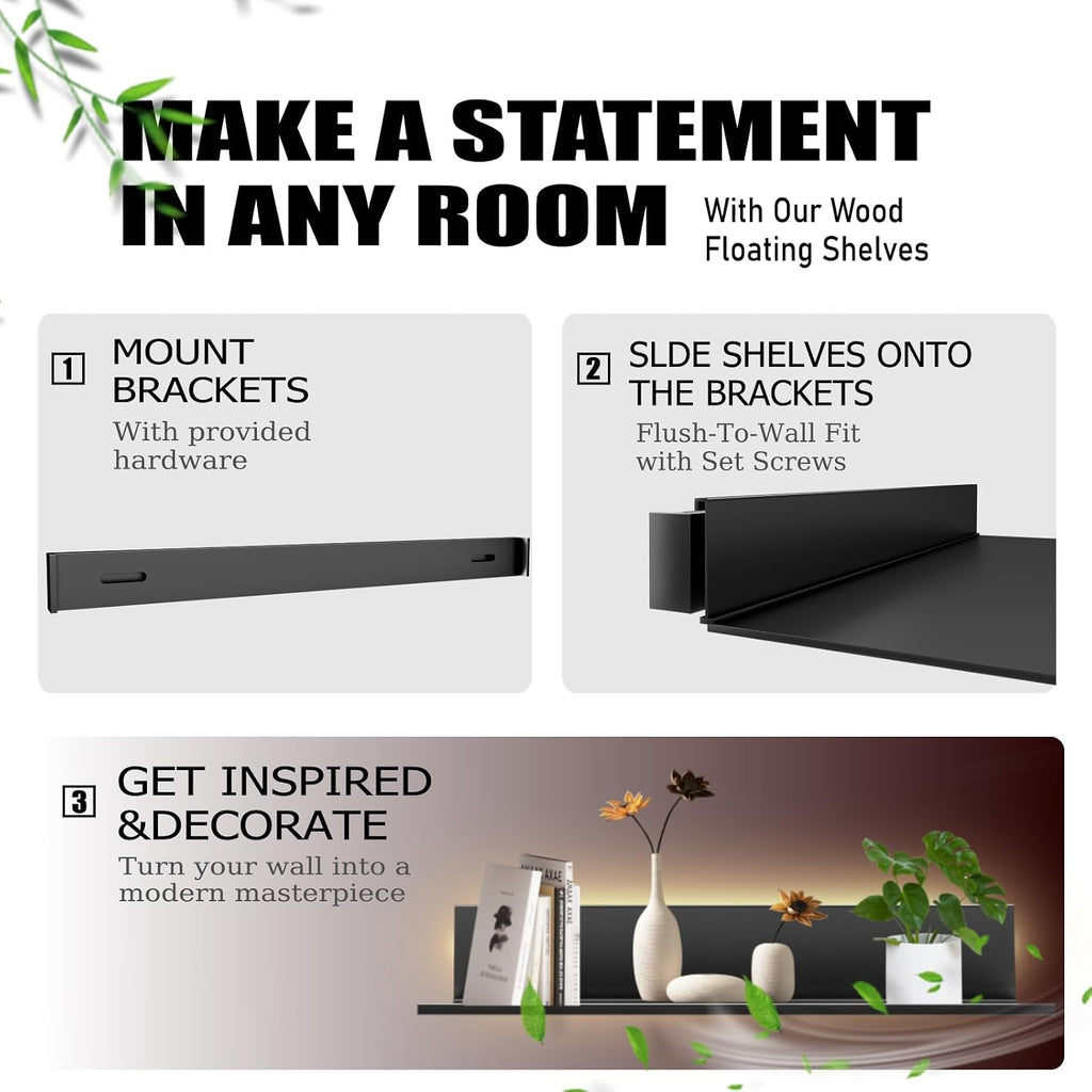 Floating Display Shelf with Built-in Illuminated LED Light and Transformer, Metal Wall Mounted Light-Emitting Shelves, Lighted Display Stand for Entrance Bar Countertop Bathroom