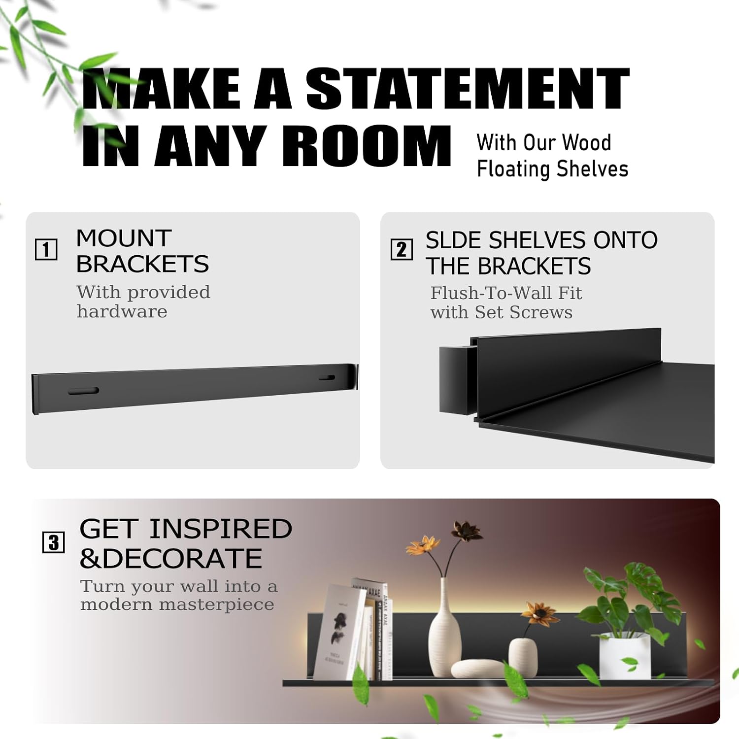 Floating Display Shelf with Built-in Illuminated LED Light and Transformer, Metal Wall Mounted Light-Emitting Shelves, Lighted Display Stand for Entrance Bar Countertop Bathroom