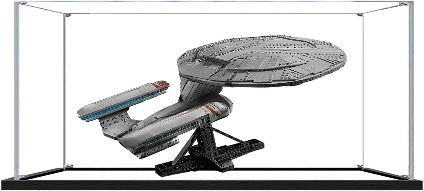 Acrylic Display Case for Star Trek: U.S.S. Enterprise NCC-1701-D for Lego 10356, Transparent Dustproof Storage Box (Model Not Included) (Mirror 2MM)