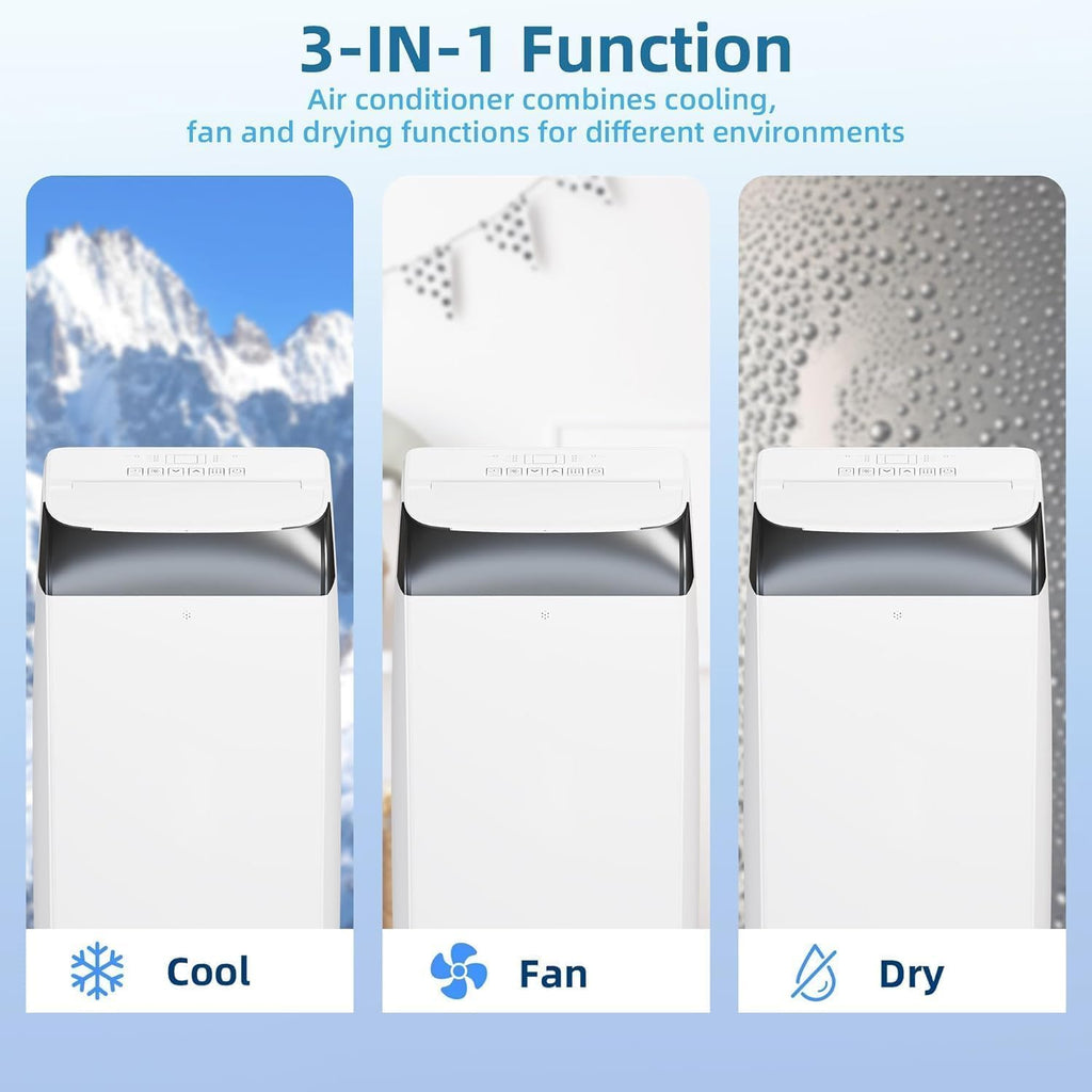GarveeTech 14000 BTU Portable Air Conditioner for Large Room up to 750 Sq Ft - 3 in-1 AC Unit w/Dehumidifier & Fan, CEER 7.83 Quiet 52dB, Easy Install Kit for Home/Garage/Apartment