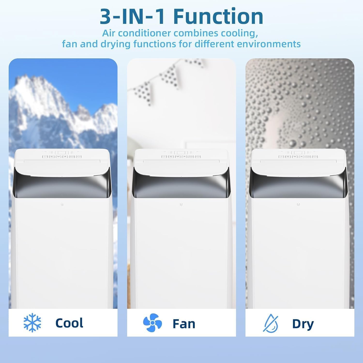 GarveeTech 14000 BTU Portable Air Conditioner for Large Room up to 750 Sq Ft - 3 in-1 AC Unit w/Dehumidifier & Fan, CEER 7.83 Quiet 52dB, Easy Install Kit for Home/Garage/Apartment