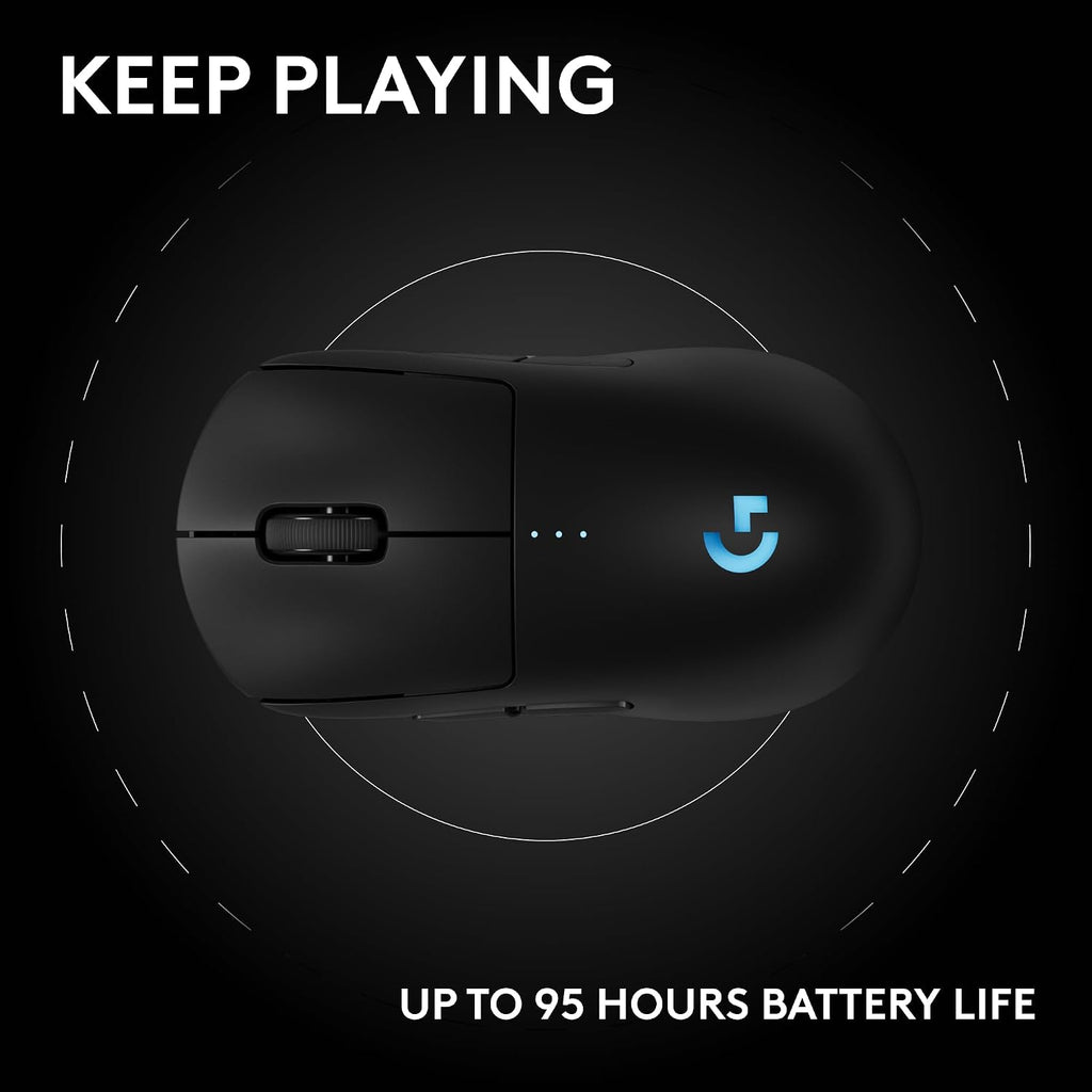 Logitech G PRO 2 Lightspeed Wireless Gaming Mouse, Right- or Left-Handed Mouse with up to 4 Customizable and Switchable Magnetic Side Buttons, 44K DPI Sensor, USB-C Charging, for PC/Mac - Black