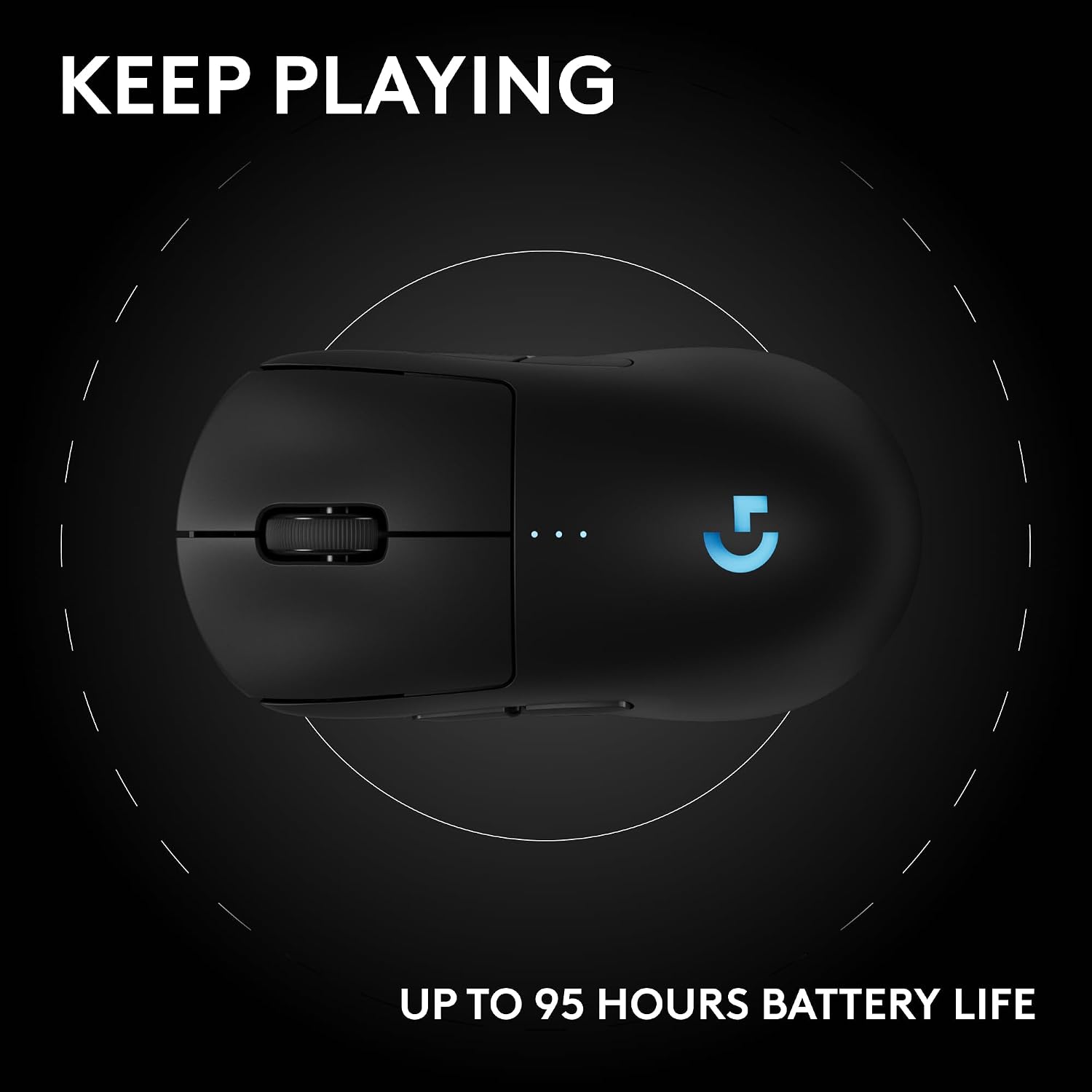 Logitech G PRO 2 Lightspeed Wireless Gaming Mouse, Right- or Left-Handed Mouse with up to 4 Customizable and Switchable Magnetic Side Buttons, 44K DPI Sensor, USB-C Charging, for PC/Mac - Black