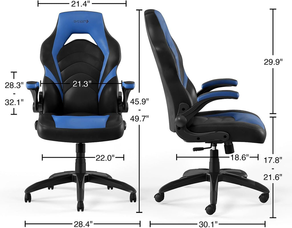STAPLES Emerge Gaming Chair, Ergonomic, Adjustable Height, Swivel, Black