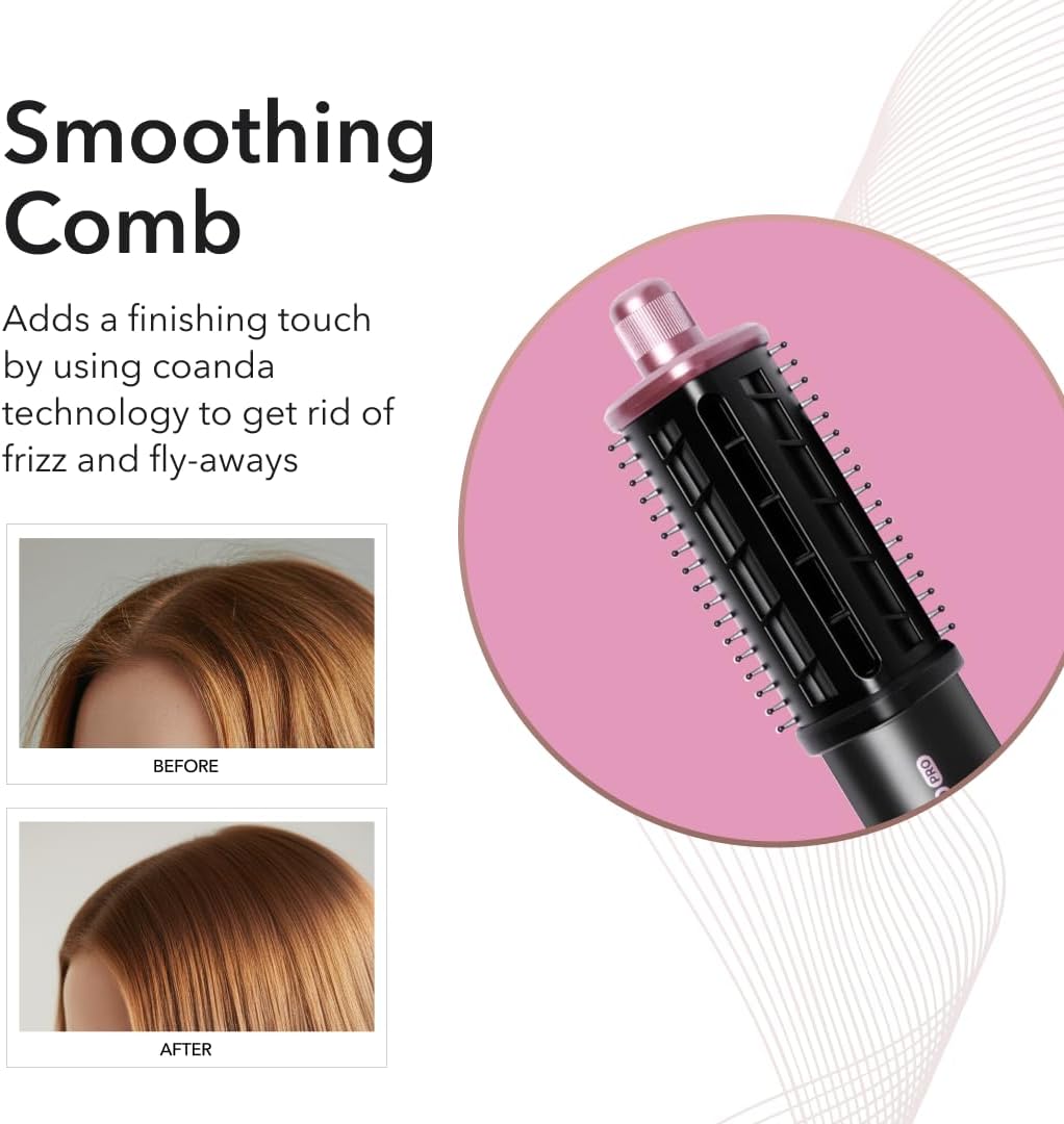 SRILabs StyleWrap Pro 7-in-1 Coanda Air Hair Multi Styler Dryer Brush with Negative Ions, Lighter and Foldable Design, Quiet Brushless Motor, Aviation-Grade Aluminum, Memory Function