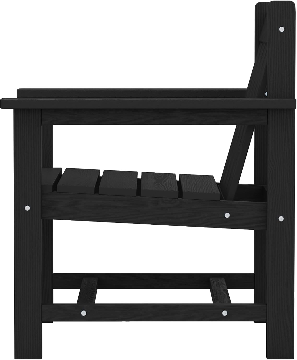 SEWRWALL 3 Pieces Patio Bistro Set, All Weather Adirondack Chair Set with Side Table, HDPE Material Outdoor Patio Furniture Set for Balcony, Porch, Garden, Backyard- Black