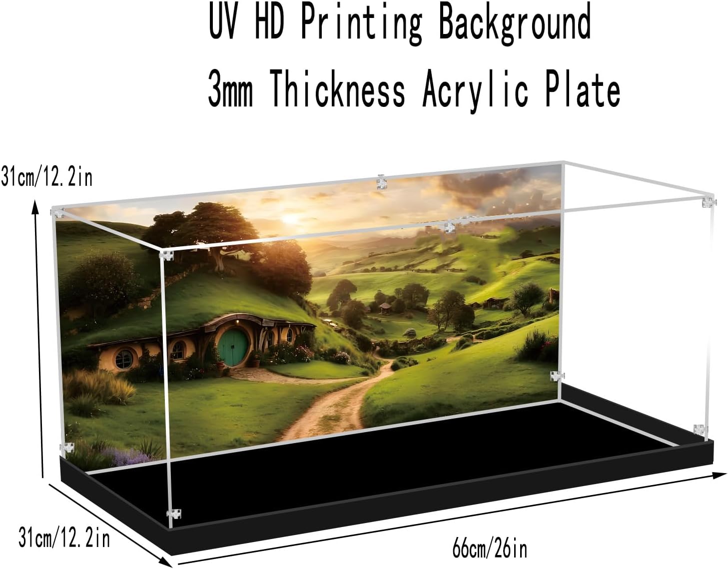Acrylic Display Case Compatible with Lego 10354 Dustproof Clear Display Box with Background (NOT Included The Model)