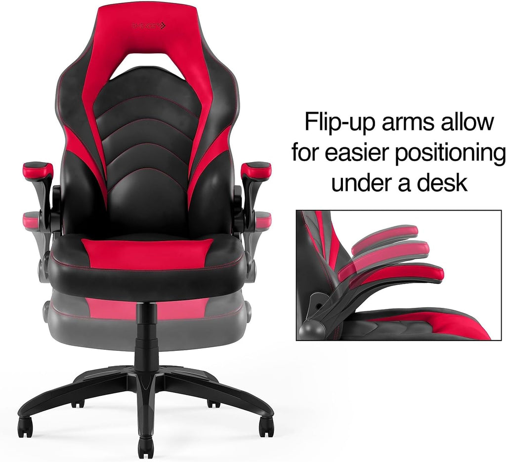 STAPLES Emerge Vortex Gaming Chair, Ergonomic, Adjustable Height, Swivel, Black
