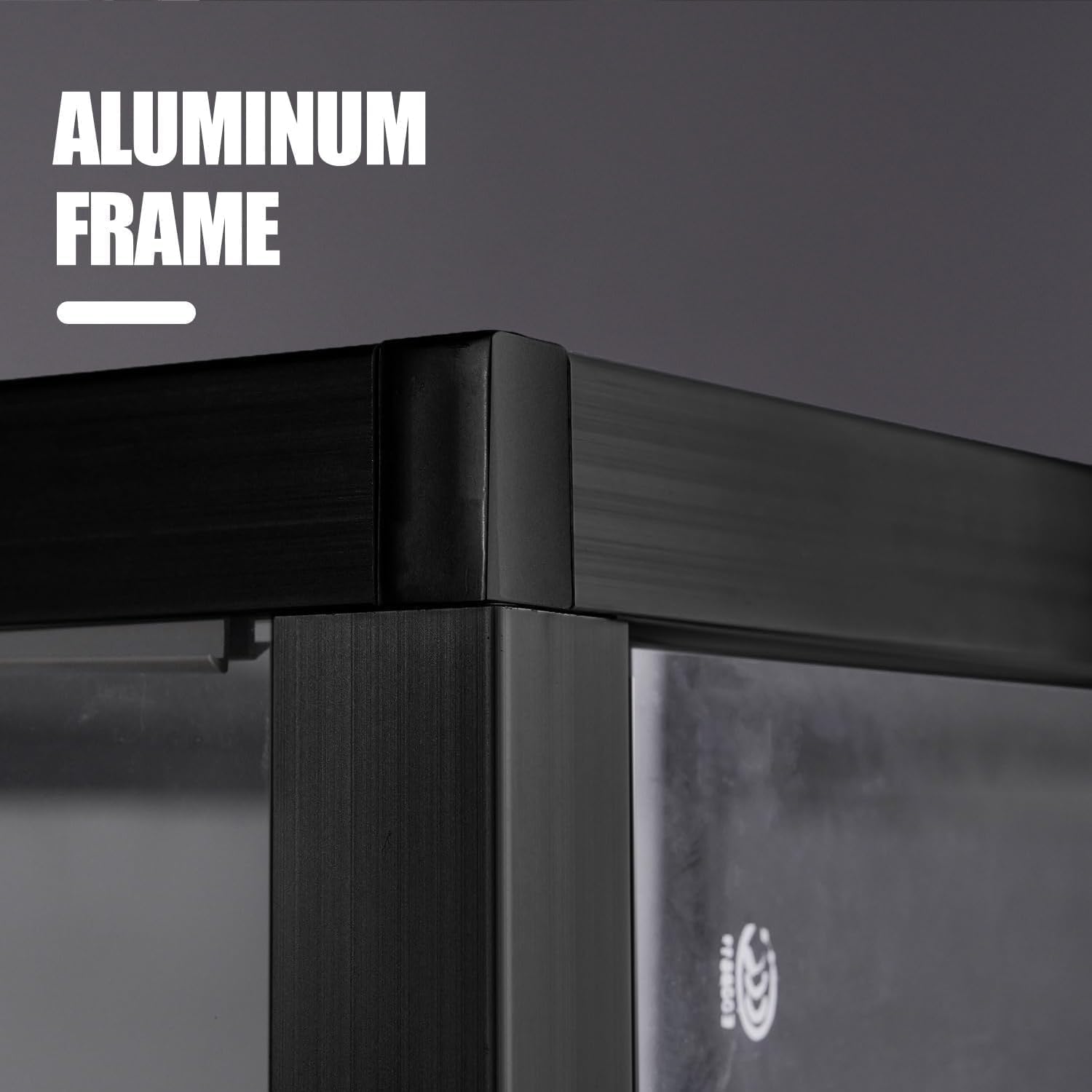 48'D * 20'W * 38'H - Retail Full Vision Showcase - Glass Display Cabinet with Black Aluminum Frame and led Lights