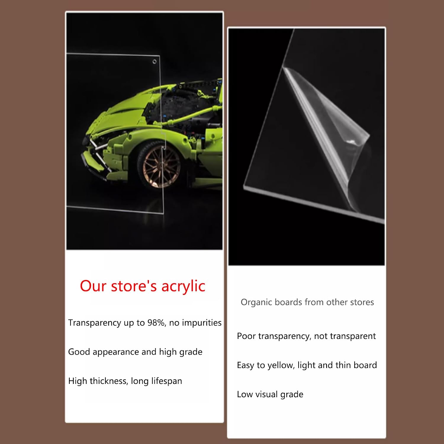 Acrylic Display case for Lego 75313 at-at All Terrain Armored Walker, Sturdy Storage Display Box 30.3 x 12.5 x 26.7 inches (excluding Models) (Style B)
