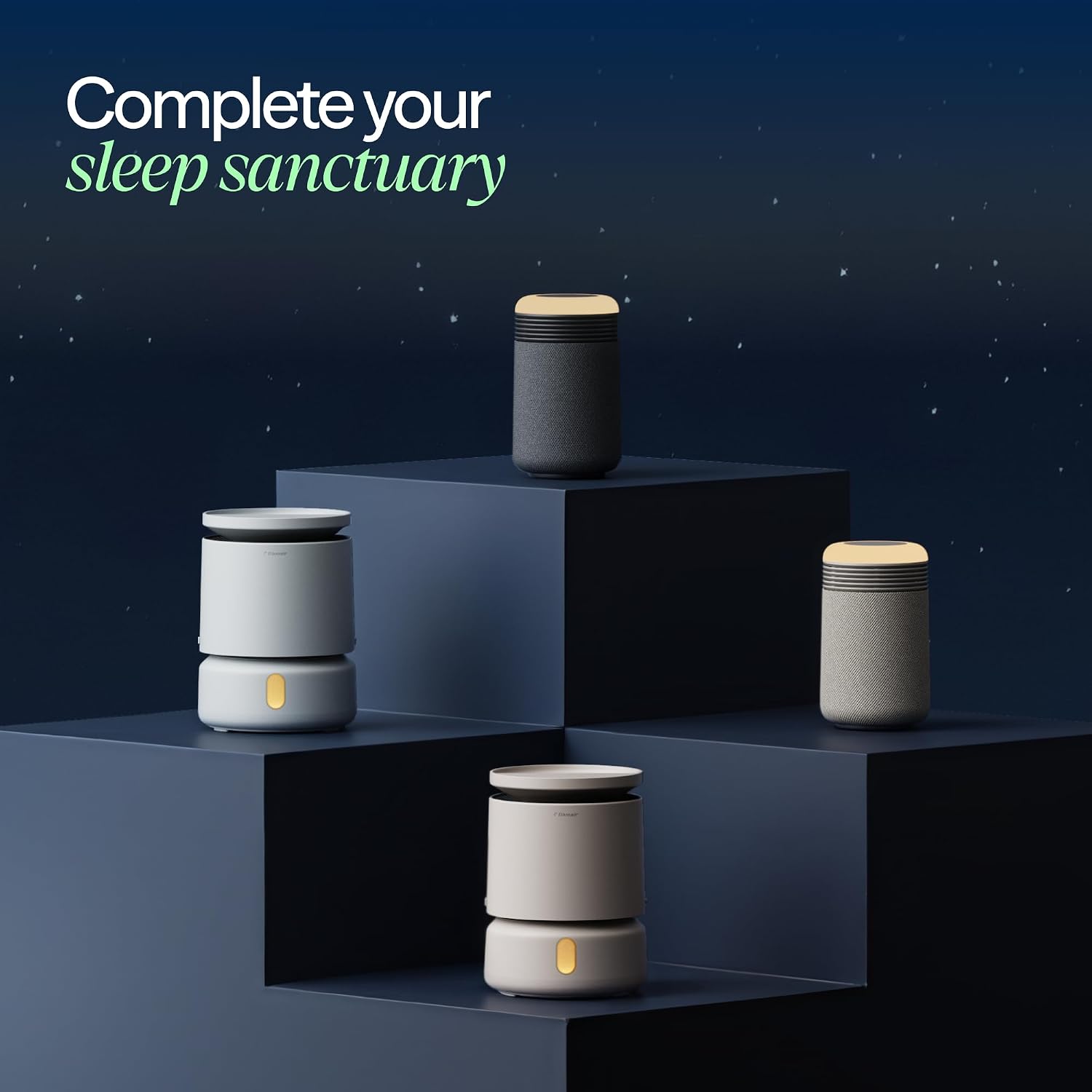 BLUEAIR Air Purifier & Sunrise Alarm Clock for Bedroom, Nursery – HEPA, HEPASilent™, Wake-Up Light, White Noise & Soothing Sounds for Natural Sleep, USB-C, Mini Restful