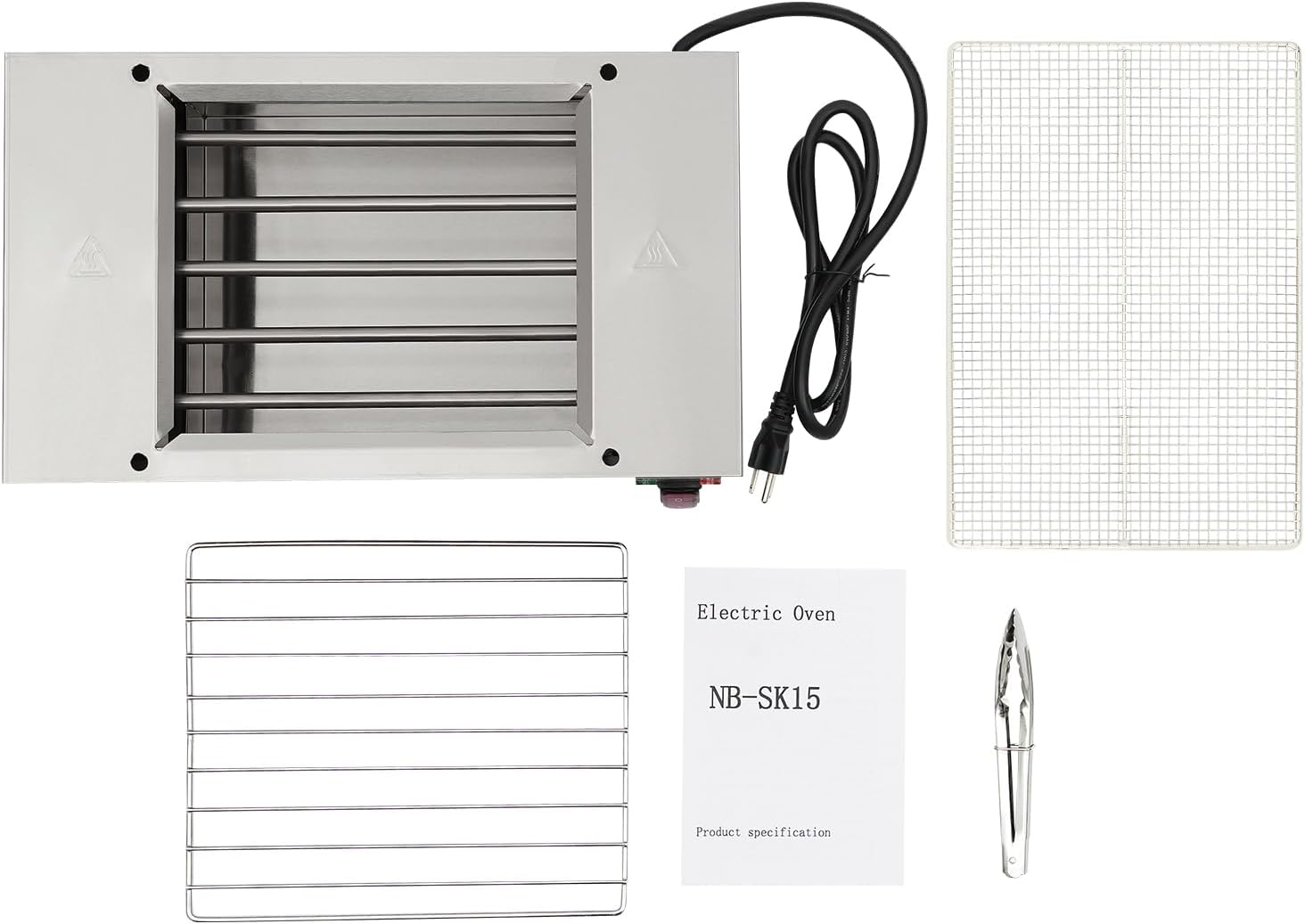 110V 1.5KW Electric Indoor Searing Grill, Stainless Steel Indoor Barbecue Electric Grill Indoor Smokeless Grill Commercial and Family Use Griddle Korean BBQ Grill