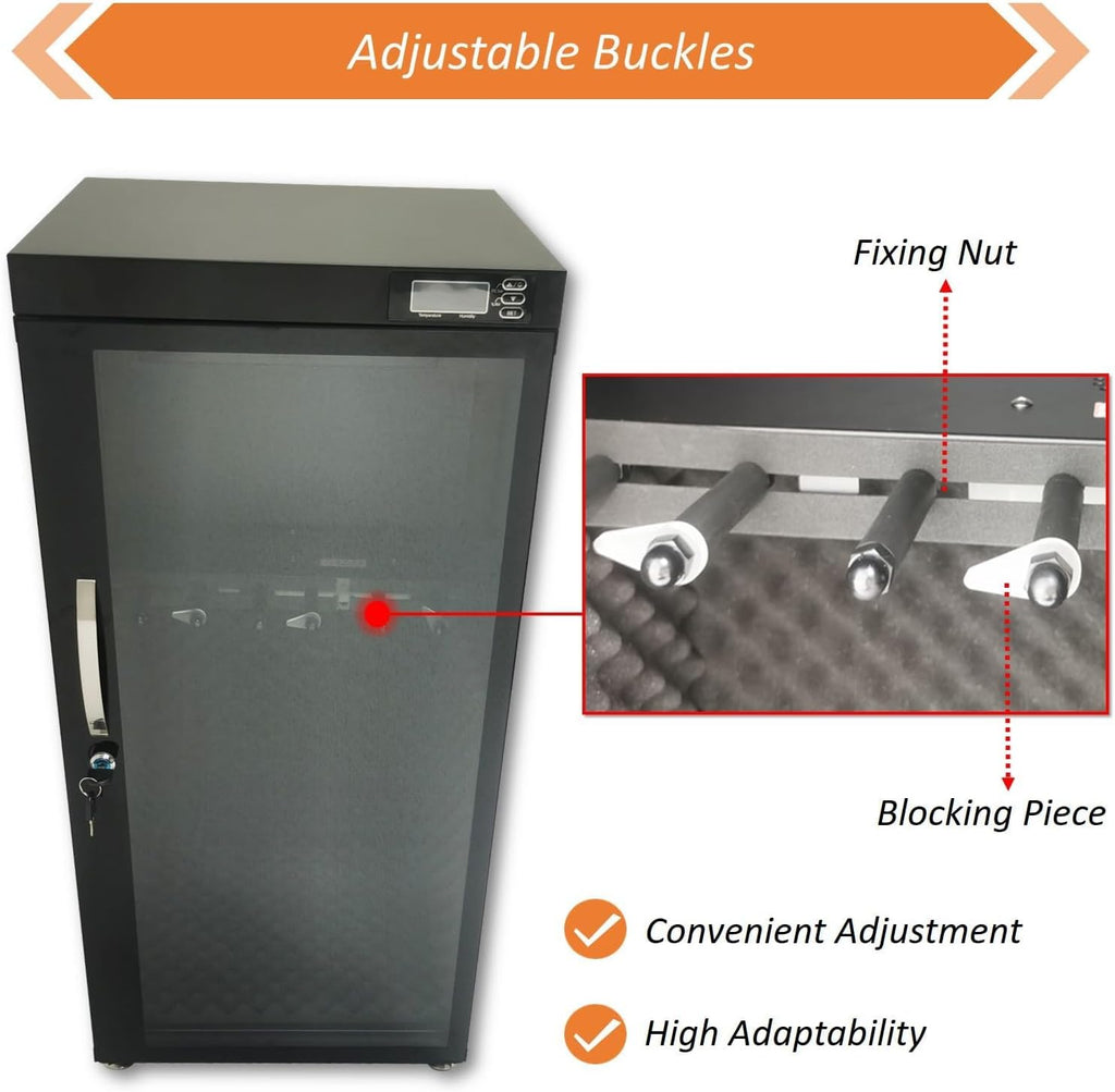 Electronic Humidifying and Dehumidifying Dry Cabinet Box, 110V Musical Instrument Storage Cabinet, 35-60% RH Humidity Control for Bass, Violin, Guitar, Constant Humidity with Lockable Door