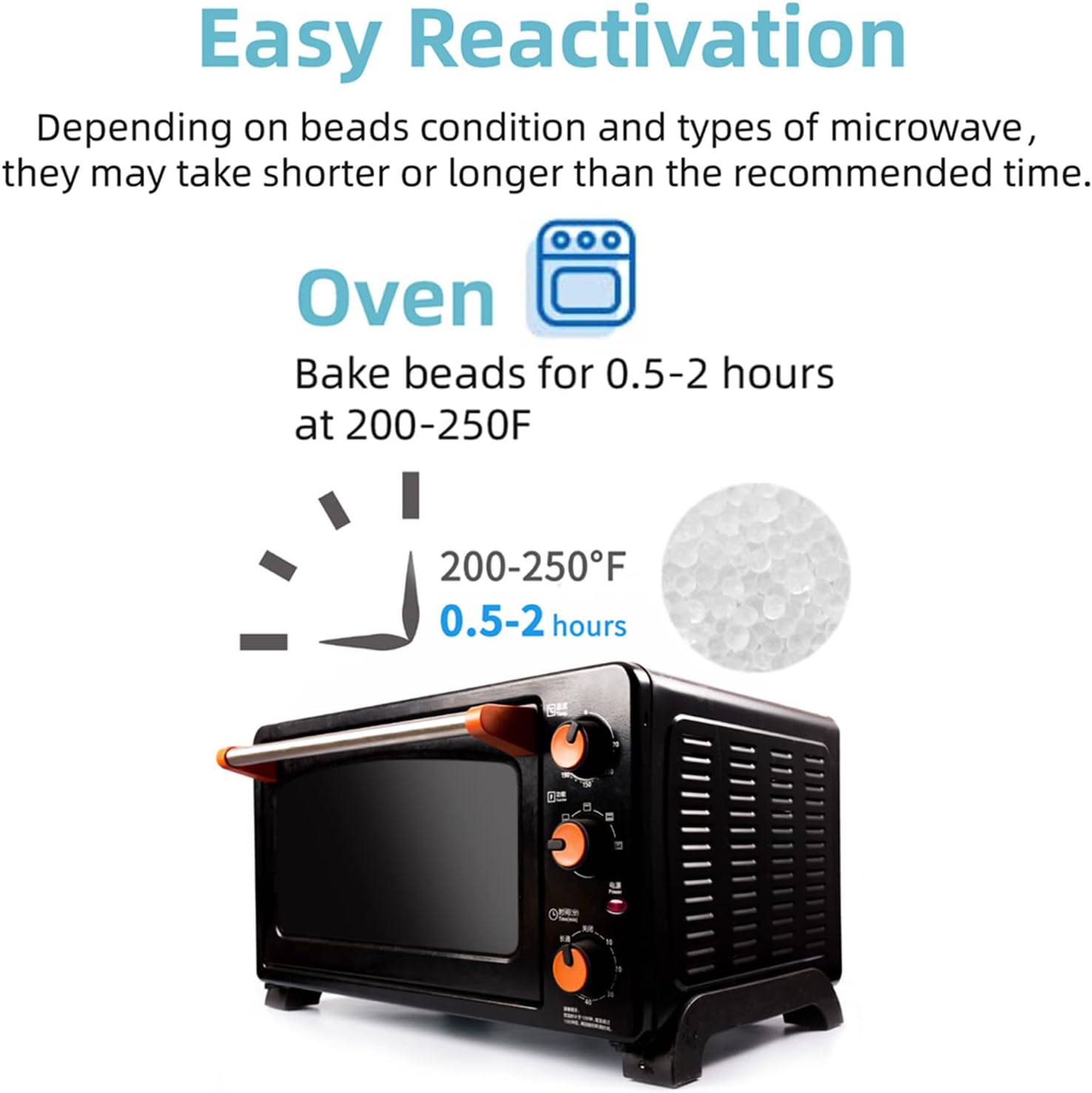 Wisesorb 37.5LBS Pure White Silica Gel Desiccant Beads, 1-3mm Reusable Silica Beads, Moisture Absorber