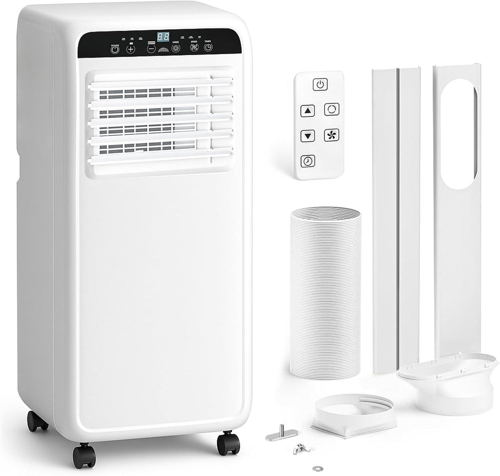 8,000 BTU Portable Air Conditioner, 3-in-1 Free Standing AC Unit with Cool, Dehumidifier & Fan Modes for Room up to 400 sq.ft, 2 Speeds with Remote Control, 24H Timer, Including Window Kit