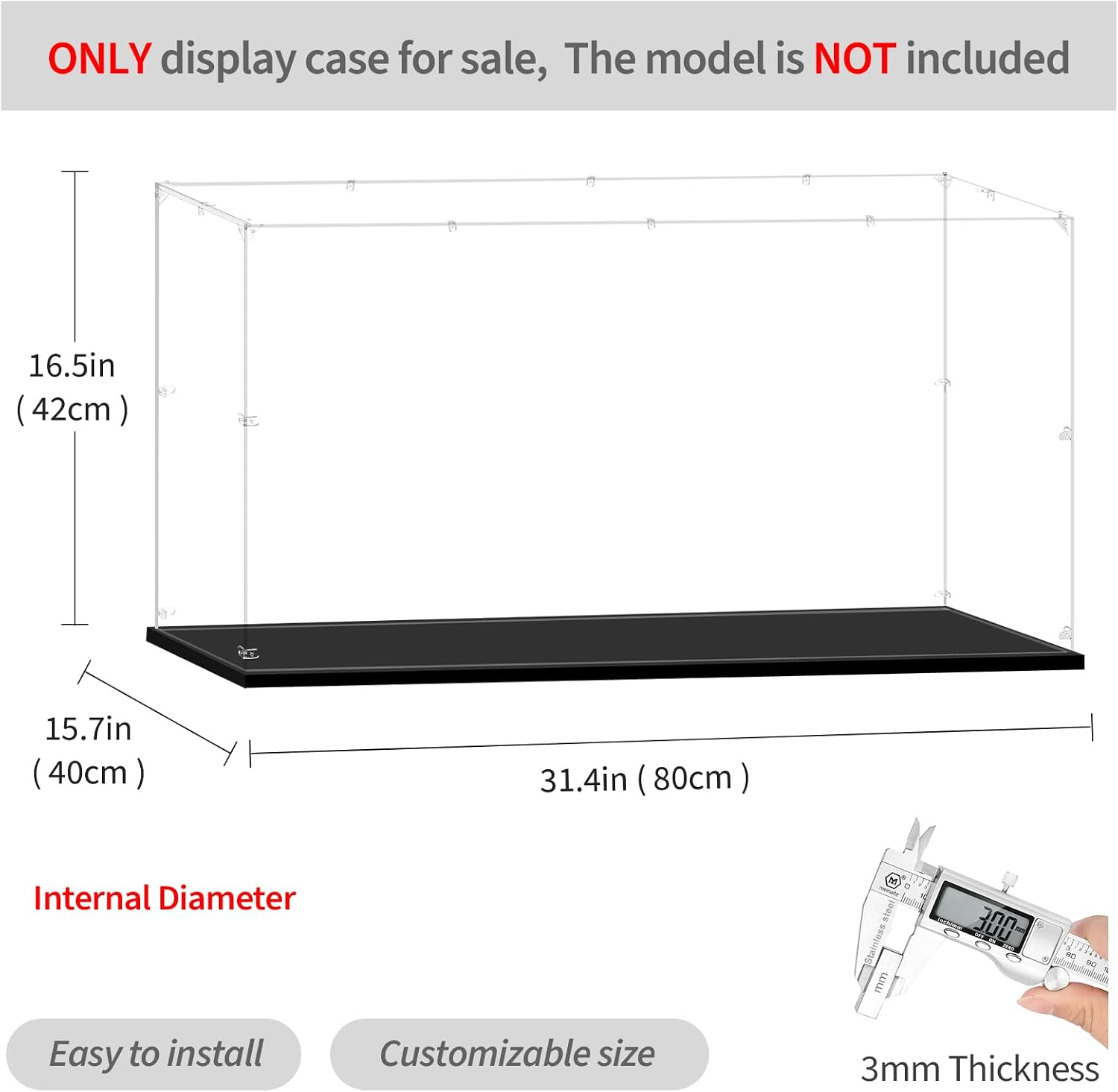 Display Case for Lego 10316 The Lord of The Rings: Rivendell, 31.49x15.74x16.53inches (80x40x42cm), Protect Your Collectibles from Dust with a Clear Showcase