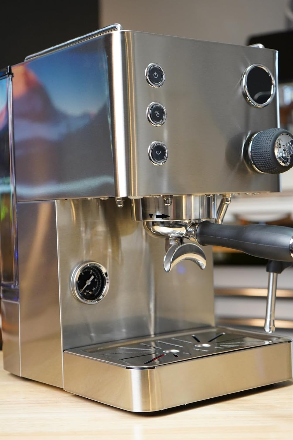 Turin Legato Espresso Machine | 58mm Portafilter, PID Temperature Control, Dual Boiler-Thermoblock System, Stainless Steel, Black, or White (Stainless Steel)