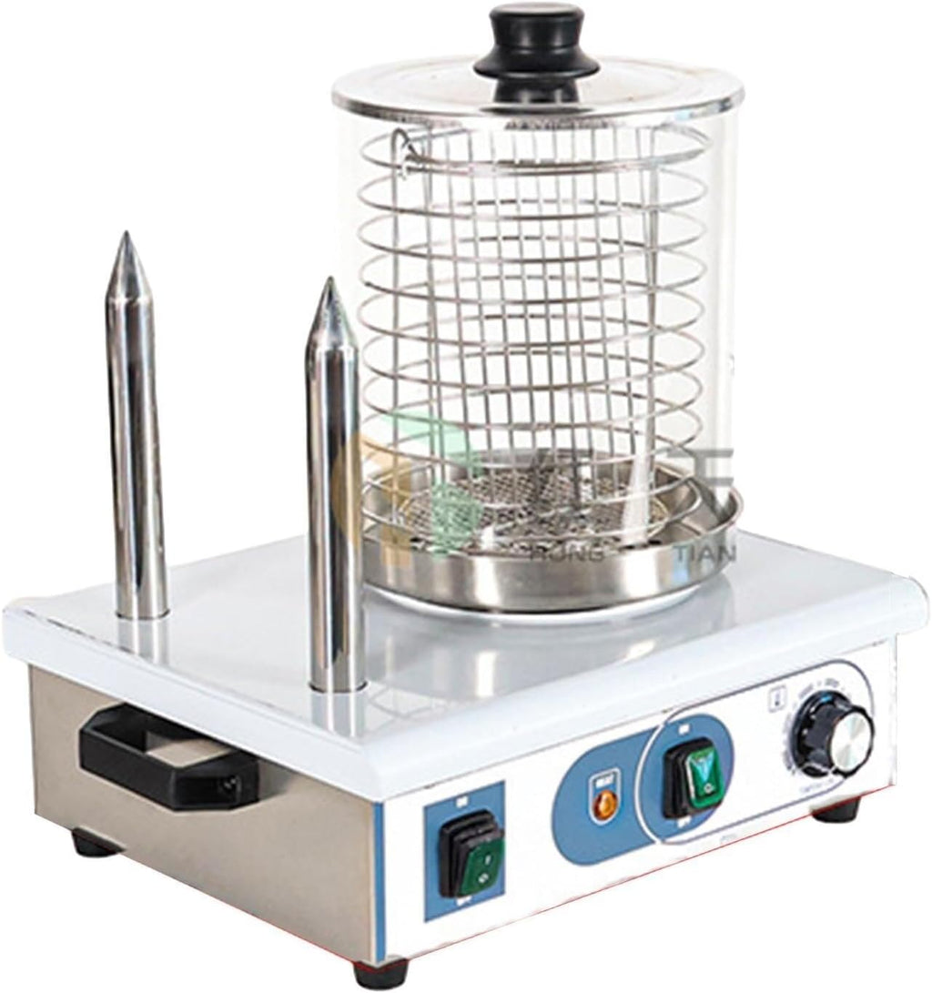 Hot Dog Warmer Machines 2/4 Hot Dog Machine and Sandwich Warmer Steamer, Electric Contact Grills with A Temperature of 50-200℃