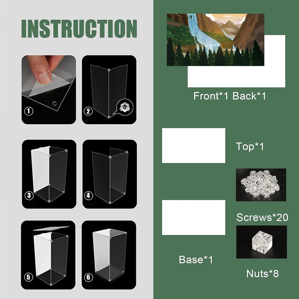 Clear Acrylic Display Case for Lego 10316 The Lord of The Rings: Rivendell – Dust-Proof Protective Showcase Box (Lego Set NOT Included)