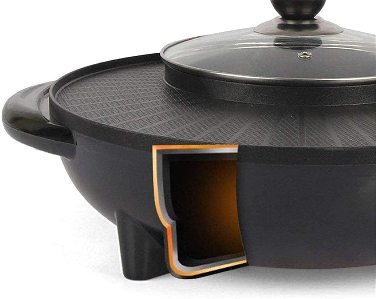 Electric BBQ Grill Indoor Electric Griddle Grill Teppanyaki BBQ Hot Plate Camping, Non Stick, Adjustable Temperature 1350W,Portable Nonstick Griddle