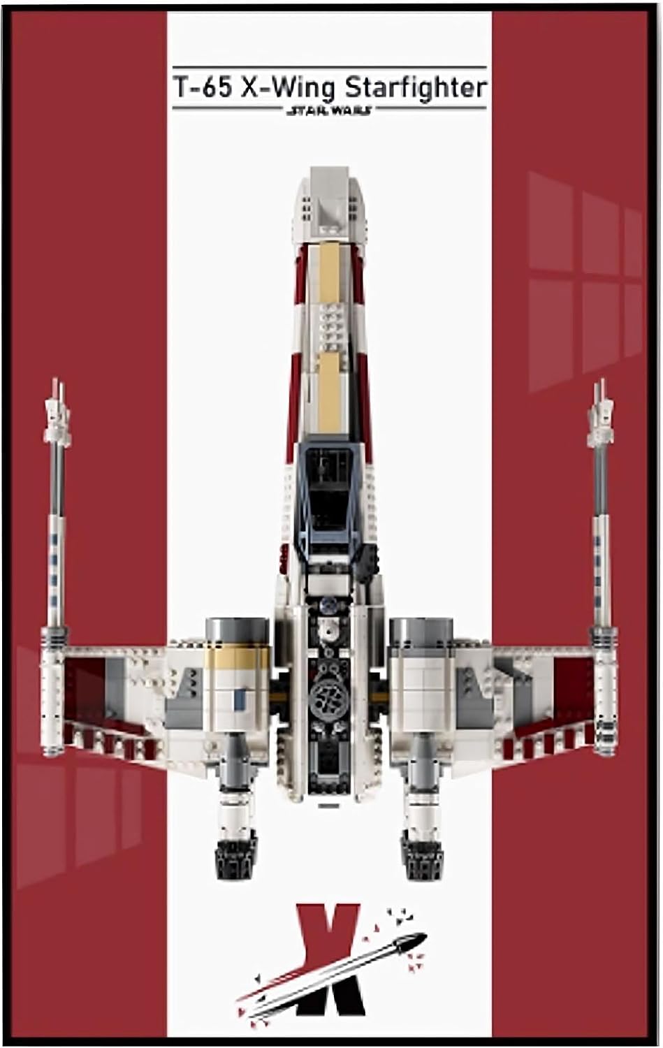 Display Wallboard, Compatible with Lego 75355 UCS X Wing Fighter wall mount Display Stand, On-Wall Photo Frame Storage Display Board 75355 (Wall Panel Only) (Style C)