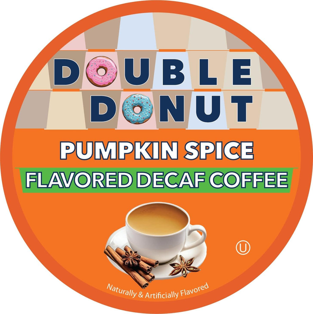Double Donut Coffee Decaf Coffee Pods, Medium Roast Pumpkin Spice Flavored, Single Server coffee for Keurig K-Cup Machines, 200 Count